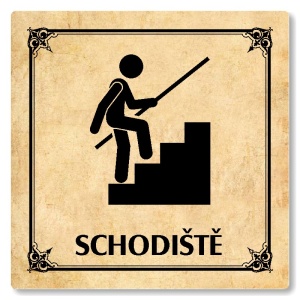 Schodiště, 80x80mm, pergamen, Nebraska